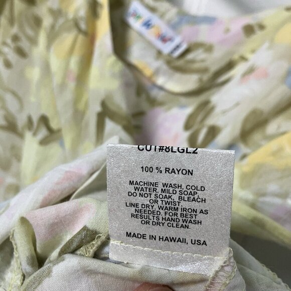 Vintge Jams World Maxi Dress Womens XXL Painted Flowers Rayon Resort Beach - Picture 7 of 12